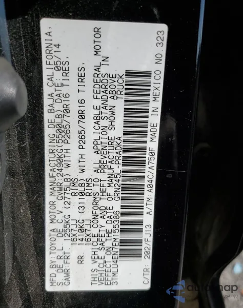 2014 Toyota Tacoma Double Cab from USA, damaged, VIN 3TMLU4EN7EM155386